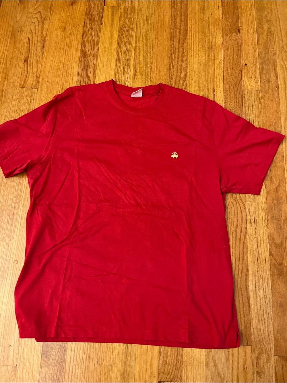 Brooks Brothers Men's Red Crewneck T-Shirt with Small Logo